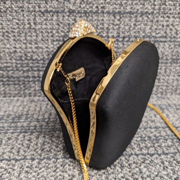 Morgan Taylor Black Clutch Gold Rhinestone - Picture 10 of 16